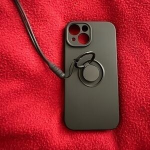 New in package iPhone 15 black cover with magnet kickstand ring  removable band